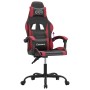 Silla gaming cuero sintético negro y rojo vino tinto