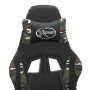 Silla gaming con reposapiés cuero sintético negro camuflaje