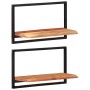 Wall shelves 2 units solid acacia wood 60x25x35 cm by vidaXL, Shelves and shelves - Ref: Foro24-338459, Price: 62,92 €, Disco...