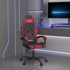 Silla gaming cuero sintético negro y rojo vino tinto