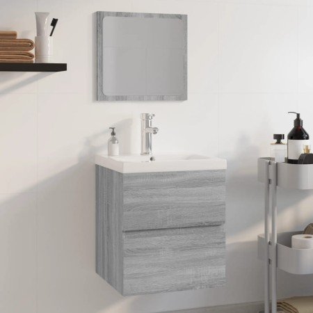 Set de muebles de baño madera contrachapada gris Sonoma en Muebles de baño | Comprar online en Foro24