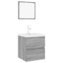 Set de muebles de baño madera contrachapada gris Sonoma