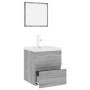 Set de muebles de baño madera contrachapada gris Sonoma