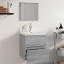 Set de muebles de baño madera contrachapada gris Sonoma