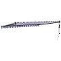 Toldo retráctil automático azul y blanco 4,5x3 m