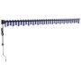 Toldo retráctil automático azul y blanco 4,5x3 m