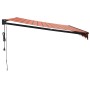 Toldo retráctil automático naranja y marrón 4,5x3 m