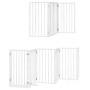 Puerta para perros plegable 9 paneles madera álamo blanca 450cm