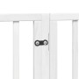Puerta de perros plegable 6 paneles madera álamo blanca 480 cm