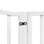 Puerta para perros plegable 9 paneles madera álamo blanca 450cm