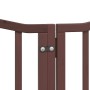 Puerta de perros plegable 9 paneles madera álamo marrón 450 cm