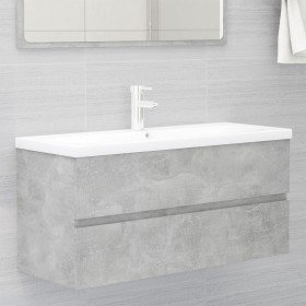 Mueble con lavabo madera de ingeniería gris hormigón Mueble con lavabo madera de ingeniería gris hormigón