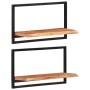 Wall shelves 2 units solid acacia wood 60x25x35 cm by vidaXL, Shelves and shelves - Ref: Foro24-338459, Price: 62,92 €, Disco...