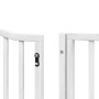 Puerta de perros plegable 8 paneles madera álamo blanca 640 cm