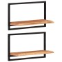Wall shelves 2 units solid acacia wood 60x25x35 cm by vidaXL, Shelves and shelves - Ref: Foro24-338459, Price: 62,92 €, Disco...