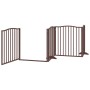 Puerta de perros plegable 8 paneles madera álamo marrón 640 cm