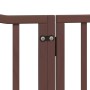 Puerta de perros plegable 8 paneles madera álamo marrón 640 cm