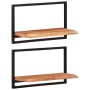 Wall shelves 2 units solid acacia wood 60x25x35 cm by vidaXL, Shelves and shelves - Ref: Foro24-338459, Price: 62,92 €, Disco...