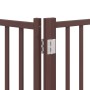 Puerta de perros plegable 15 paneles madera álamo marrón 750 cm
