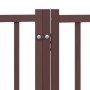 Puerta de perros plegable 6 paneles madera álamo marrón 480 cm