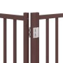 Puerta de perros plegable 6 paneles madera álamo marrón 480 cm