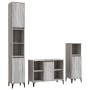 Set de muebles de baño 3 pzas madera contrachapada gris sonoma en Muebles de baño | Comprar online en Foro24