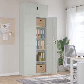 Armario archivador de acero gris claro 90x40x240 cm