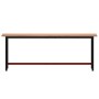 Banco de trabajo madera maciza de haya y metal 220x55x81,5 cm