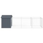 Caseta perros con tejado acero galvanizado gris 117x405x123 cm