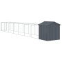 Caseta perros con tejado acero galvanizado gris 117x813x123 cm en Casetas para perros | Comprar online en Foro24