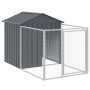 Caseta perros con tejado acero galvanizado gris 117x813x123 cm en Casetas para perros | Comprar online en Foro24