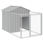 Caseta perros tejado acero galvanizado gris claro 117x405x123cm