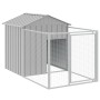 Caseta perros tejado acero galvanizado gris claro 117x609x123cm