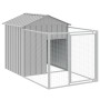 Caseta perro tejado acero galvanizado gris claro 117x1017x123cm
