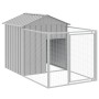 Caseta perro tejado acero galvanizado gris claro 117x1221x123cm