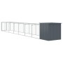 Caseta perros con corral acero galvanizado gris 110x813x110 cm
