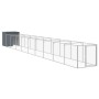 Caseta perros con corral acero galvanizado gris 110x1017x110 cm