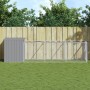 Caseta perros corral acero galvanizado gris claro 110x405x110cm