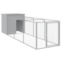 Caseta perros corral acero galvanizado gris claro 110x405x110cm