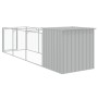 Caseta perros corral acero galvanizado gris claro 110x405x110cm