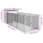 Caseta perros corral acero galvanizado gris claro 110x405x110cm