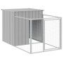 Caseta perros corral acero galvanizado gris claro 110x609x110cm