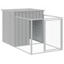 Caseta perros corral acero galvanizado gris claro 110x813x110cm