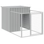 Caseta perro corral acero galvanizado gris claro 110x1017x110cm