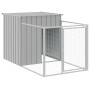 Caseta perro corral acero galvanizado gris claro 110x1221x110cm