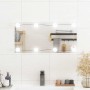 Espejo de pared con luces LED vidrio rectangular 30x60 cm