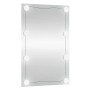 Espejo de pared rectangular con luces LED vidrio 40x60 cm