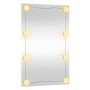 Espejo de pared rectangular con luces LED vidrio 40x60 cm
