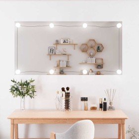 Espejo de pared rectangular con luces LED vidrio 50x100 cm en Espejos | Comprar online en Foro24