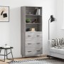 Aparador alto madera contrachapada gris sonoma 69,5x34x180 cm